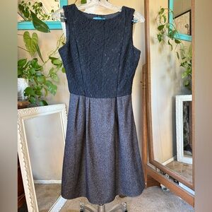 Pim + Larkin Black Gray Split Lace Top Dress, size Small